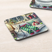 ボール&ラケットをテーマにしたテニスクリスマス コースター (左側)