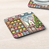 ボール&ラケットをテーマにしたテニスクリスマス コースター (左側)