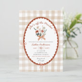 ボーレッドギンガムイラストレーション農家市場ブライダル 招待状 (スタンド正面)