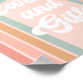 ボーレトロデイジー誕生日カードとギフトサイン ポスター (角)