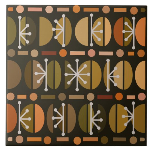 ボーレトロボウルのラインダークアースのトーン タイル (正面)