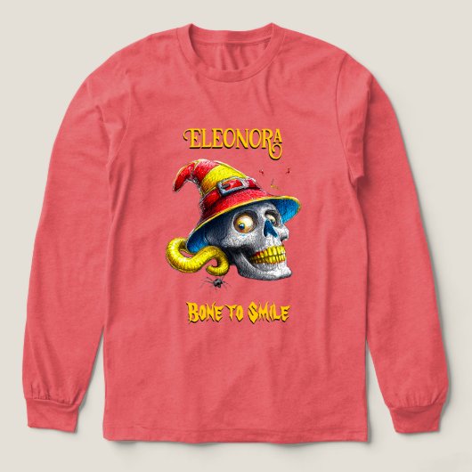 ボーンからスマイルへおもしろいのウィザードスカル赤い黄色 トライブレンドＴシャツ (デザイン正面)