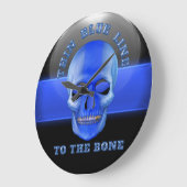 ボーンに対する細い青い線 ラージ壁時計 (傾斜)