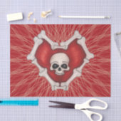 ボーンのゴシック赤いハート白スカル緩和曲線 薄葉紙 (クラフト)