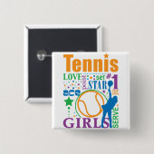 ボーンのテニス 缶バッジ (正面&裏面)