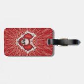ボーンの白いスカルで縁取られたゴシック色の赤熱 ラゲッジタグ (裏面横)