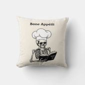 ボーンアペティットハロウィーンスケルトンシェフピロー クッション (正面)