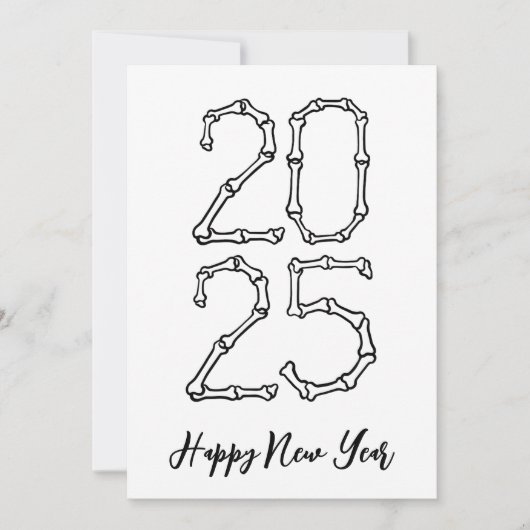 ボーンスタイルシンプルハッピーニューイヤーカード2025 シーズンカード (正面)