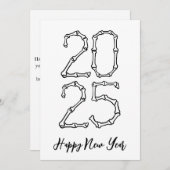 ボーンスタイルシンプルハッピーニューイヤーカード2025 シーズンカード (正面/裏面)