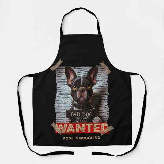 ボーンスモグラー容疑の悪い犬: ボストンテリア Mugsh エプロン (正面)