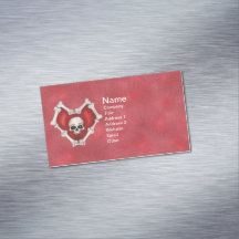 ボーンズの暗赤色ゴシックハートスカルスターバスト