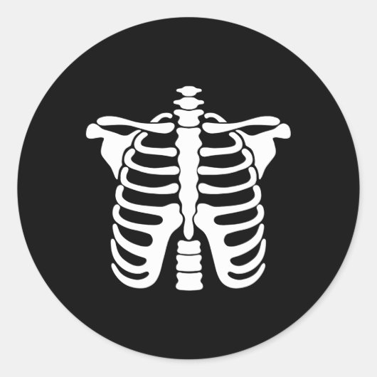 ボーンズサルカラム及びスケルトンリブケージハロウィーン ラウンドシール (正面)