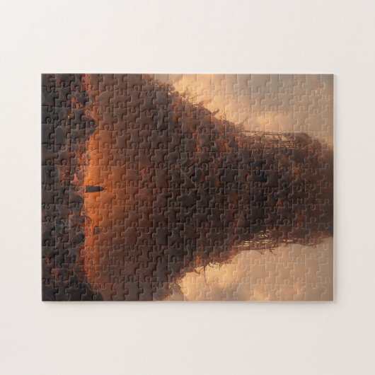 ボーンズ製タワー暗いファンタジーアート ジグソーパズル (横)