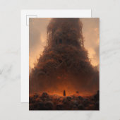 ボーンズ製タワー暗いファンタジーアート ポストカード (正面/裏面)