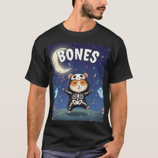 ボーンズ - スケルトンハムスターのハロウィンパーティTシャツ Tシャツ