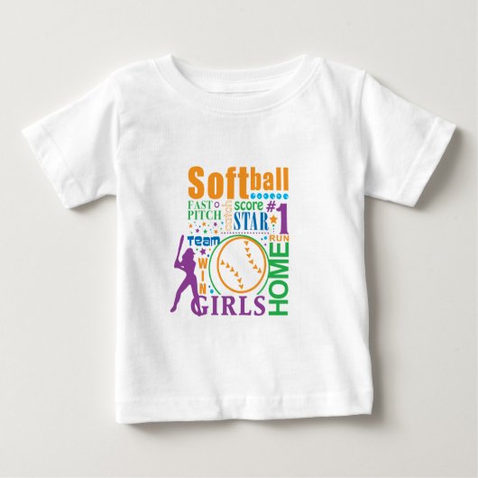 ボーンソフトボール ベビーTシャツ (正面)