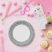 ボーンテクスチャパターングレースケール ペーパープレート (パーティー)