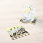 ボーントンNJ座標ヴィンテージスタイル スクエアペーパーコースター (インサイチュ)