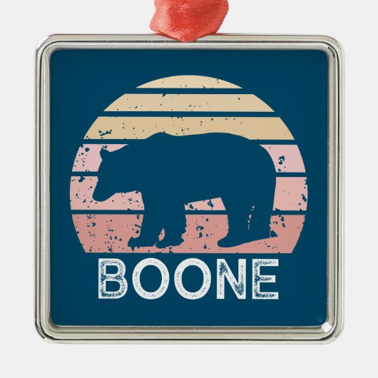 ボーンノースカロライナレトロベア メタルオーナメント (正面)