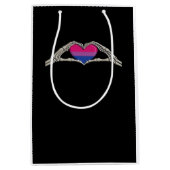 ボーンハンズハートバイセクシャルゴシック ミディアムペーパーバッグ (正面)