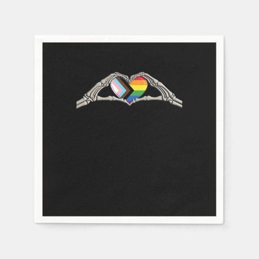 ボーンハンドハートプライドの進行状況 スタンダードカクテルナプキン (正面)