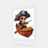 ボーンバッカニエおもしろい – 海賊スカル アクリルサイン (傾斜)