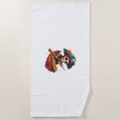 ボーンバッカニエおもしろい – 海賊スカル ビーチタオル (正面)