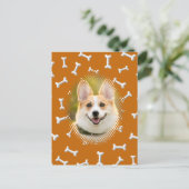 ボーンパターンドッグフレームアート ポストカード (スタンド正面)