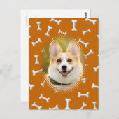 ボーンパターンドッグフレームアート ポストカード (正面/裏面)