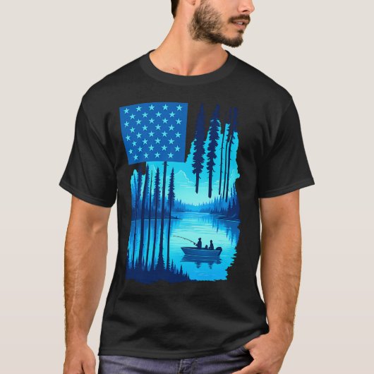 ボーンフィッシュ アメリカ国旗 フィッシング Tシャツ (正面)
