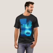 ボーンフィッシュ アメリカ国旗 フィッシング Tシャツ (正面フル)