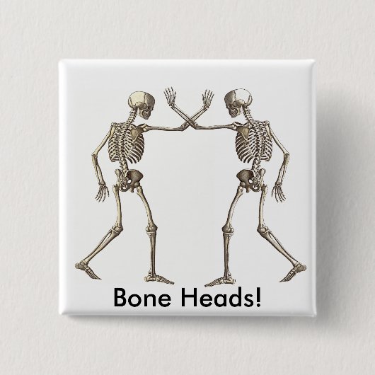 ボーンヘッドスケルトン 缶バッジ (正面)
