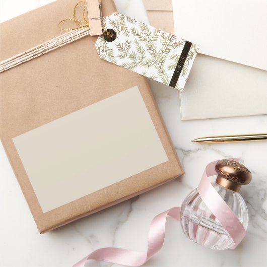 ボーンホワイト長方形ステッカー 長方形シール (ギフト)