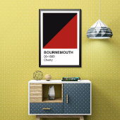 ボーンマスさくらんぼレッドとブラック – 白縁ど色 ポスター