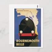 ボーンマスBELLE南部鉄道旅行ポスター ポストカード (正面/裏面)