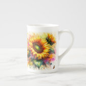 ボーン中国 – ヒマワリ ボーンチャイナマグカップ (右)