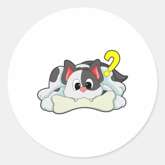 ボーン付き猫 ラウンドシール (正面)