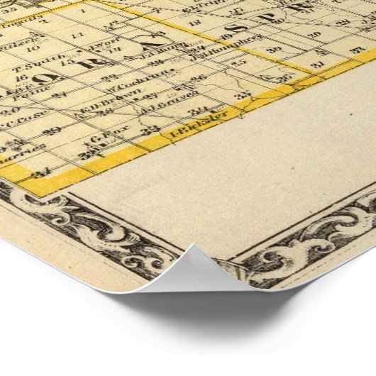 ボーン郡とマクヘンリー郡の地図 ポスター (角)