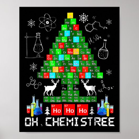 ボーン・オー・ケミストリー Funny Science クリスマスツリー Ch ポスター (正面)