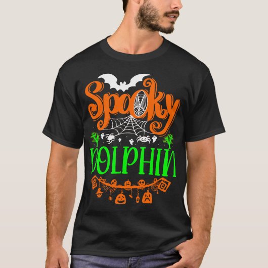 ボー不気味ハロウィーン動物ドルフィンギフティ Tシャツ (正面)