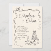 ボー予測できなド手書き結婚の 招待状 (正面)