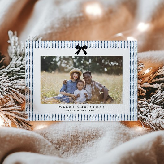 ボー名門私立校風のインディゴストライプフォト シーズンカード