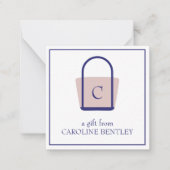 ボー名門私立校風のトモノグラムのバッグギフト囲いカード ノートカード (正面)