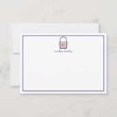 ボー名門私立校風のトモノグラムのバッグノートカード サンキューカード (正面)