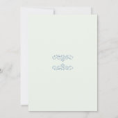 ボー名門私立校風のミントグリーンブルーブライダルシャワー サンキューカード (裏面)