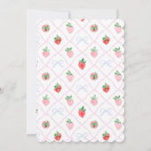 ボー名門私立校風の&ストロベリーファースト誕生日 招待状 (裏面)