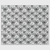 ボー市松模様にコケット黒白 ラッピングペーパー (フラット)