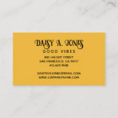 ボー抽象芸術太陽光線 |レトロ 名刺 (裏面)