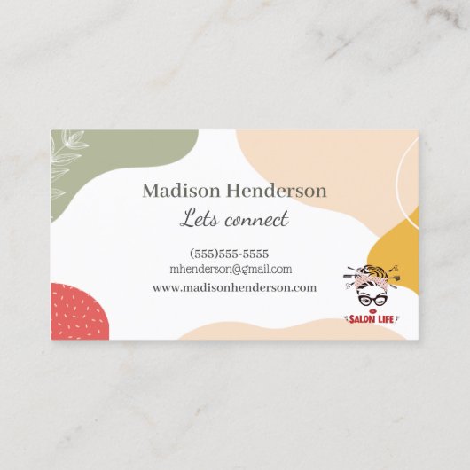 ボー抽象芸術美容師名刺類 名刺 (裏面)