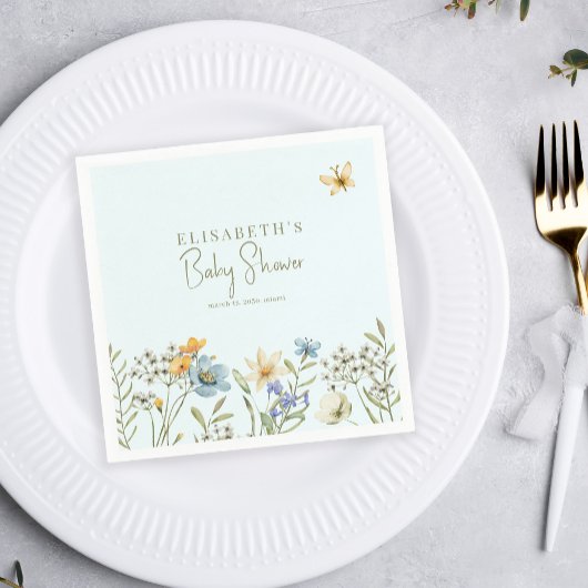 ボー春フローラパーソナライズされた男の子のシャワー スタンダードカクテルナプキン